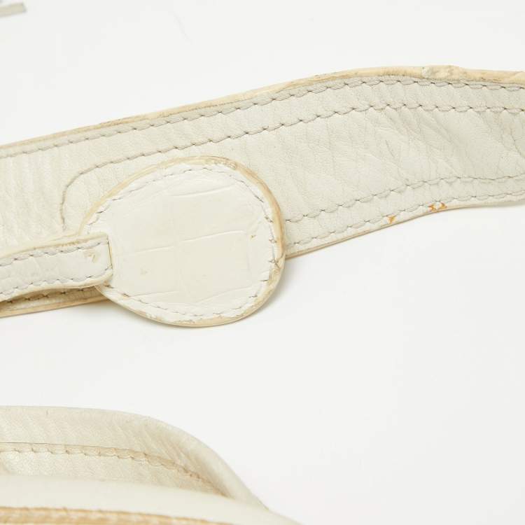 Pre Owned Lancel White Leather Premiere Flirt Bucket Bag