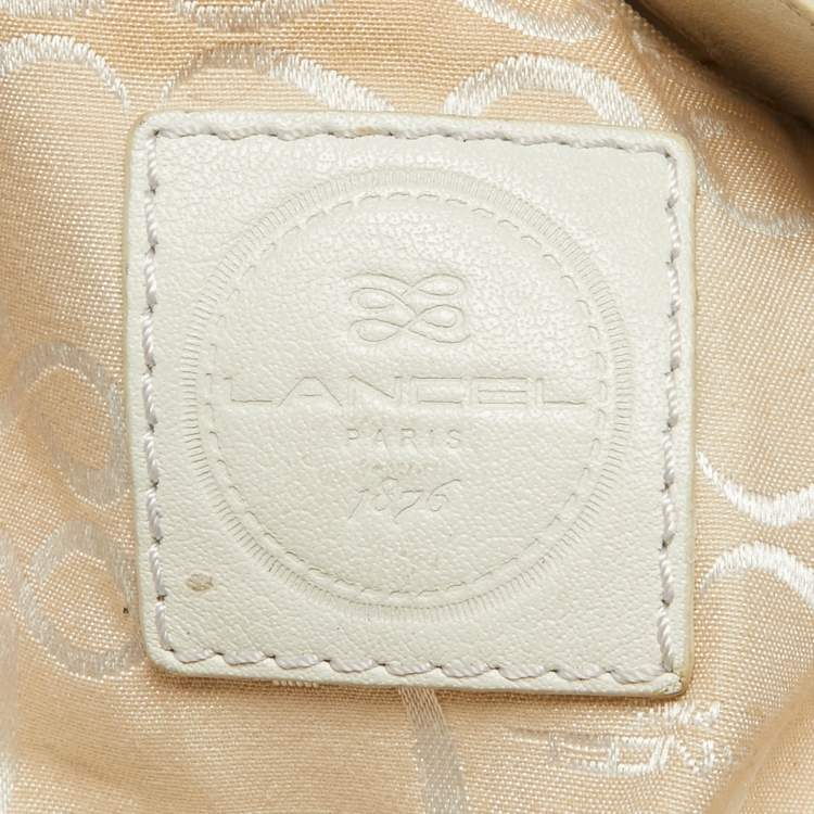 Pre Owned Lancel White Leather Premiere Flirt Bucket Bag