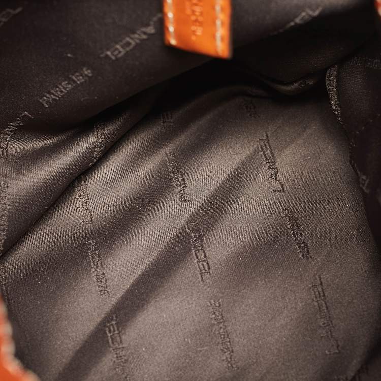Pre Owned Lancel Orange Leather Pocket Hobo