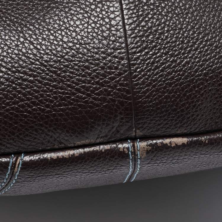 Pre Owned Lancel Dark Brown Leather French Flair Tote