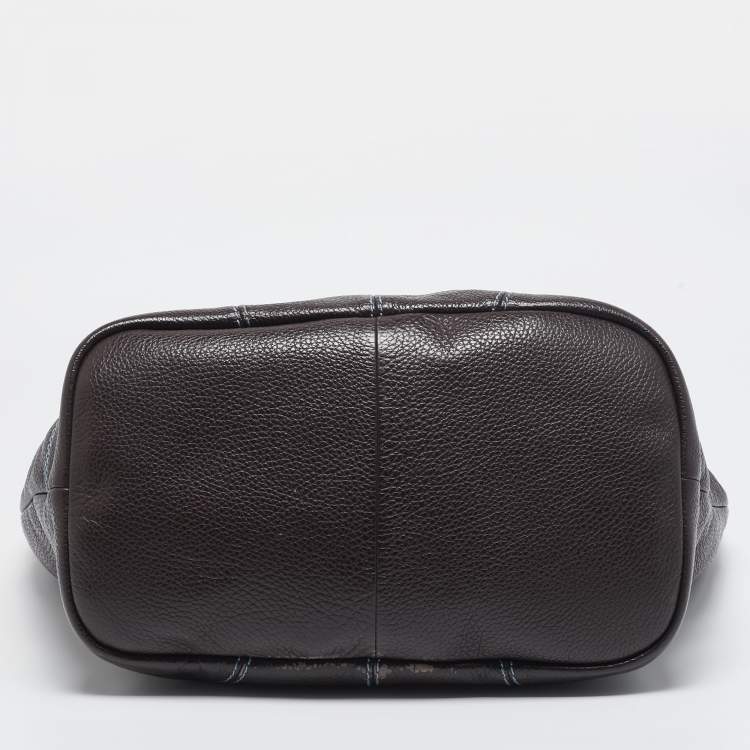 Pre Owned Lancel Dark Brown Leather French Flair Tote