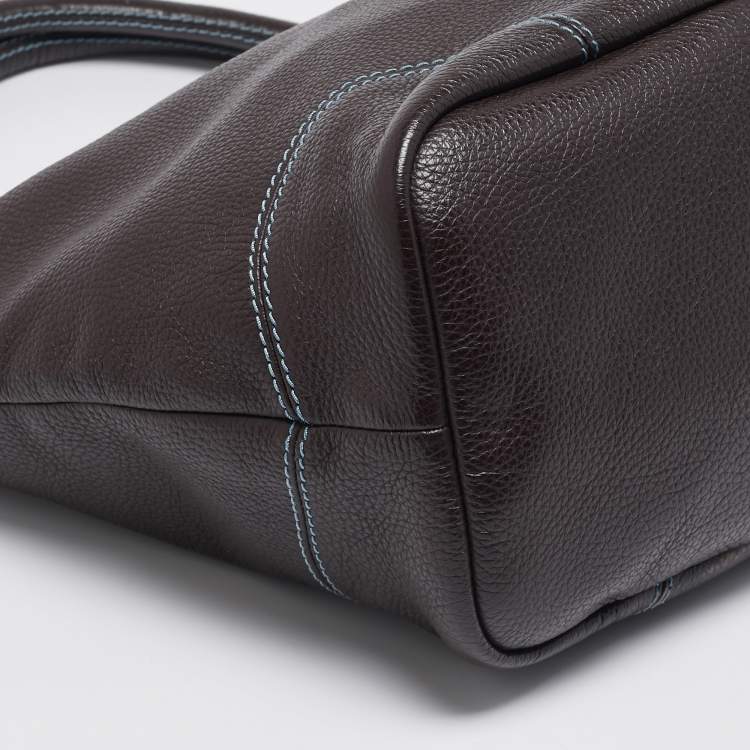 Pre Owned Lancel Dark Brown Leather French Flair Tote