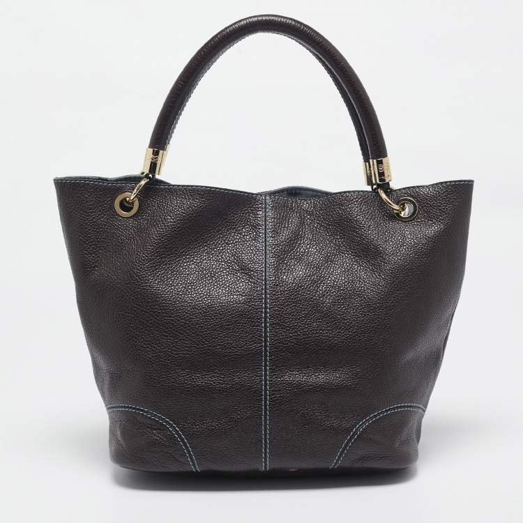 Pre Owned Lancel Dark Brown Leather French Flair Tote