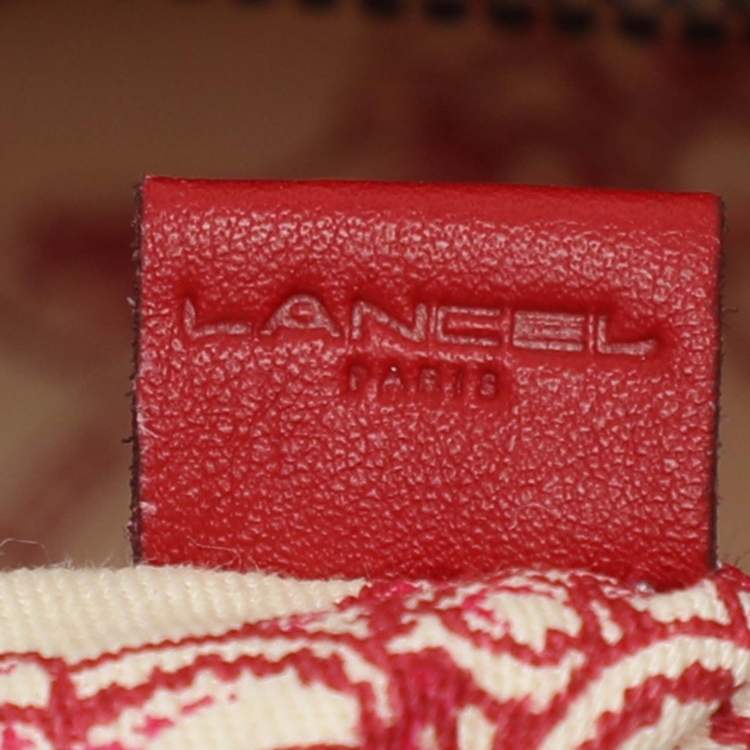 Pre Owned Lancel Red Pleated Leather Satchel