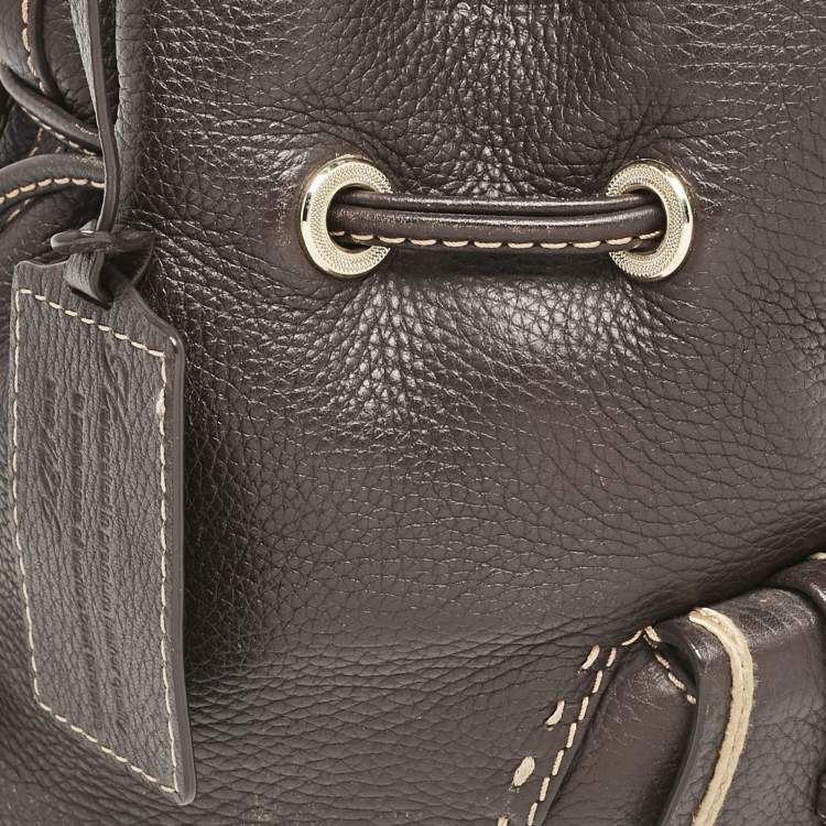 Pre Owned Lancel Dark Brown Leather Small Premier Flirt Bucket Bag