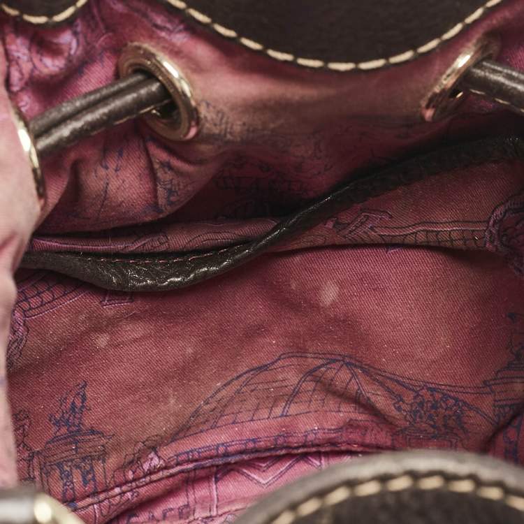 Pre Owned Lancel Dark Brown Leather Small Premier Flirt Bucket Bag