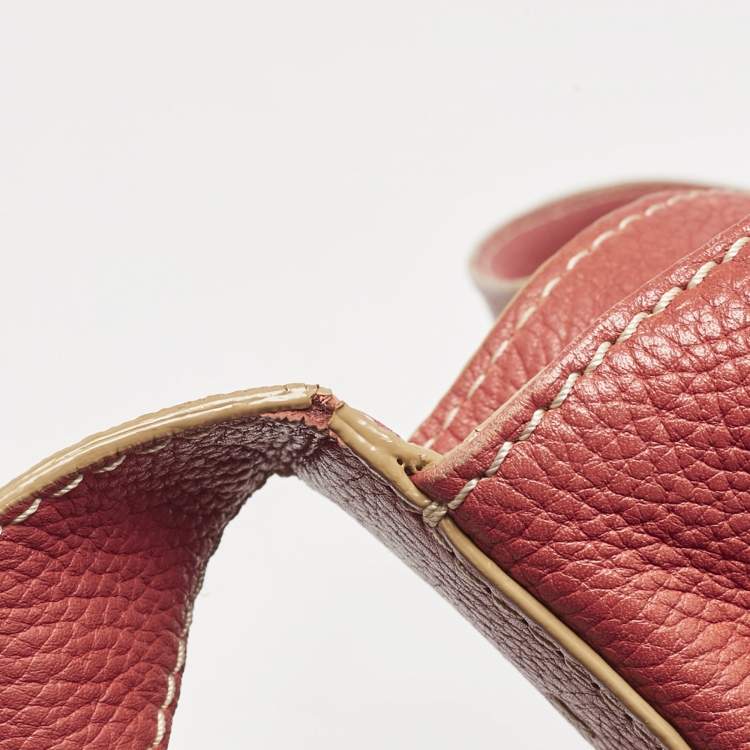 Pre Owned Lancel Red Leather Premiere Flirt Bucket Bag