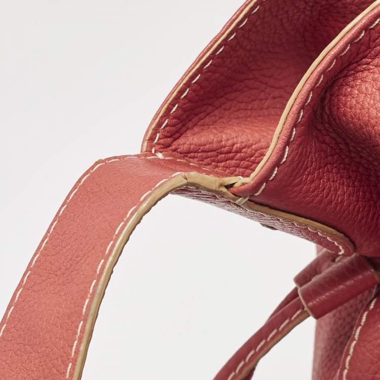 Pre Owned Lancel Red Leather Premiere Flirt Bucket Bag