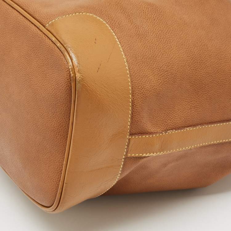 Pre Owned Lancel Brown Leather Drawstring Bucket Bag