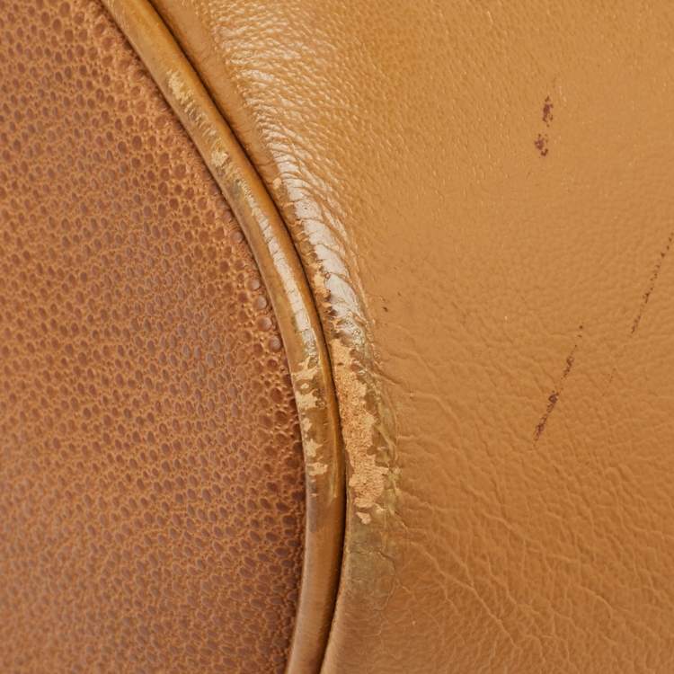 Pre Owned Lancel Brown Leather Drawstring Bucket Bag