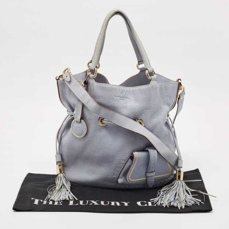 Pre Owned Lancel Light Blue Leather Premiere Flirt Bucket Bag