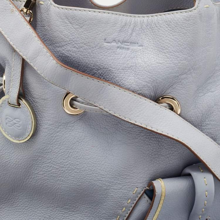 Pre Owned Lancel Light Blue Leather Premiere Flirt Bucket Bag