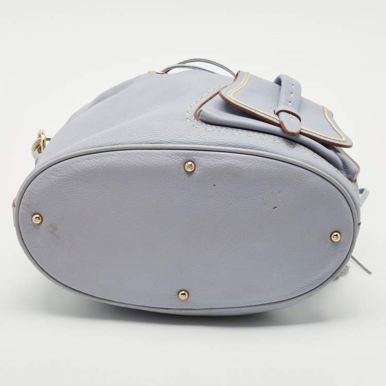 Pre Owned Lancel Light Blue Leather Premiere Flirt Bucket Bag