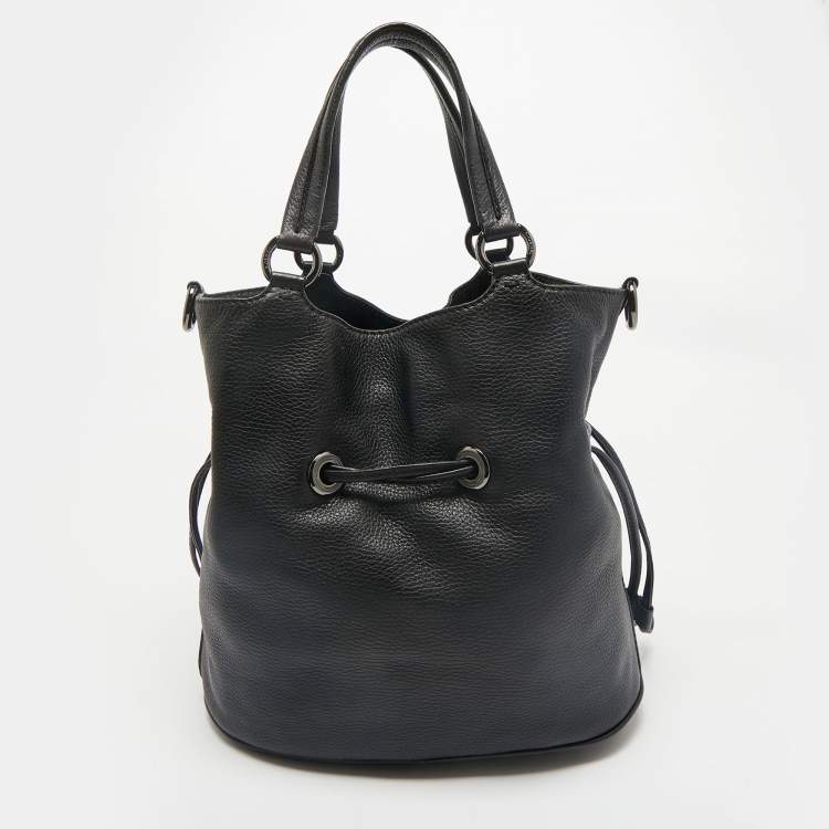 Pre Owned Lancel Black Leather Premiere Flirt Bucket Bag