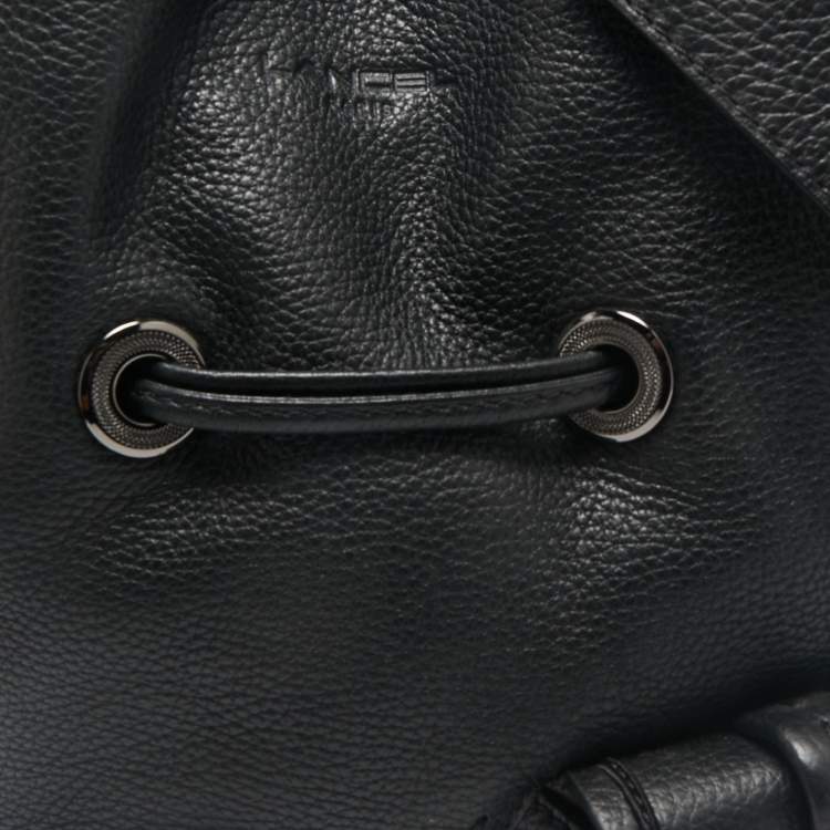 Pre Owned Lancel Black Leather Premiere Flirt Bucket Bag