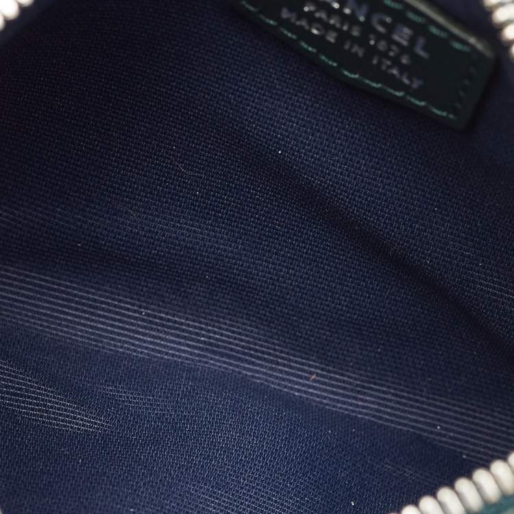 Pre Owned Lancel Dark Green Leather Drawstring Bucket Bag