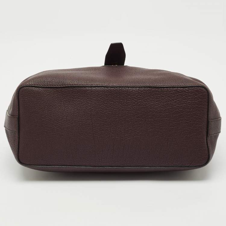 Pre Owned Lancel Dark Burgundy Leather Charlie de Lancel Top Handle Bag