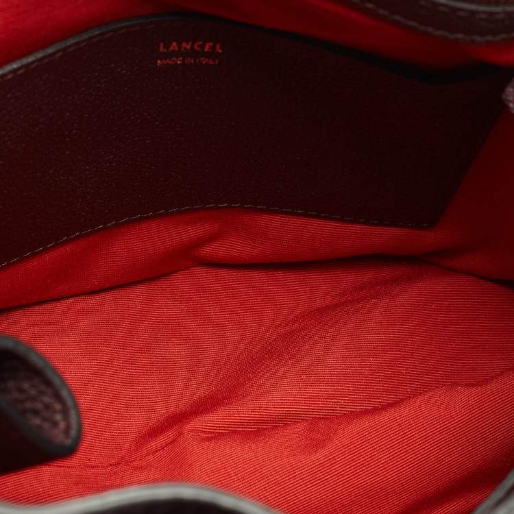 Pre Owned Lancel Dark Burgundy Leather Charlie de Lancel Top Handle Bag