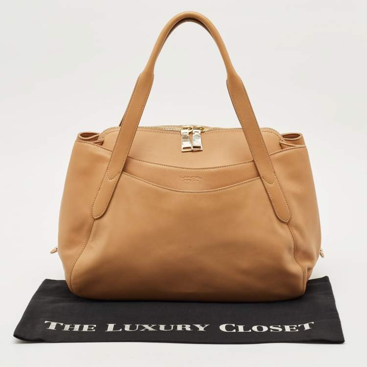 Pre Owned Lancel Beige Leather Satchel