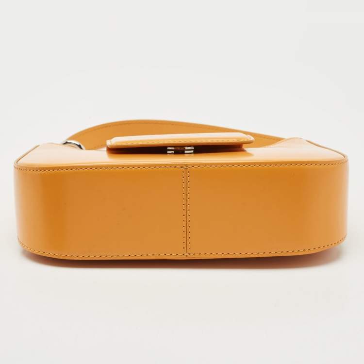 Pre Owned Lancel Dark Yellow Brushed Leather Sixtine Shoulder Bag