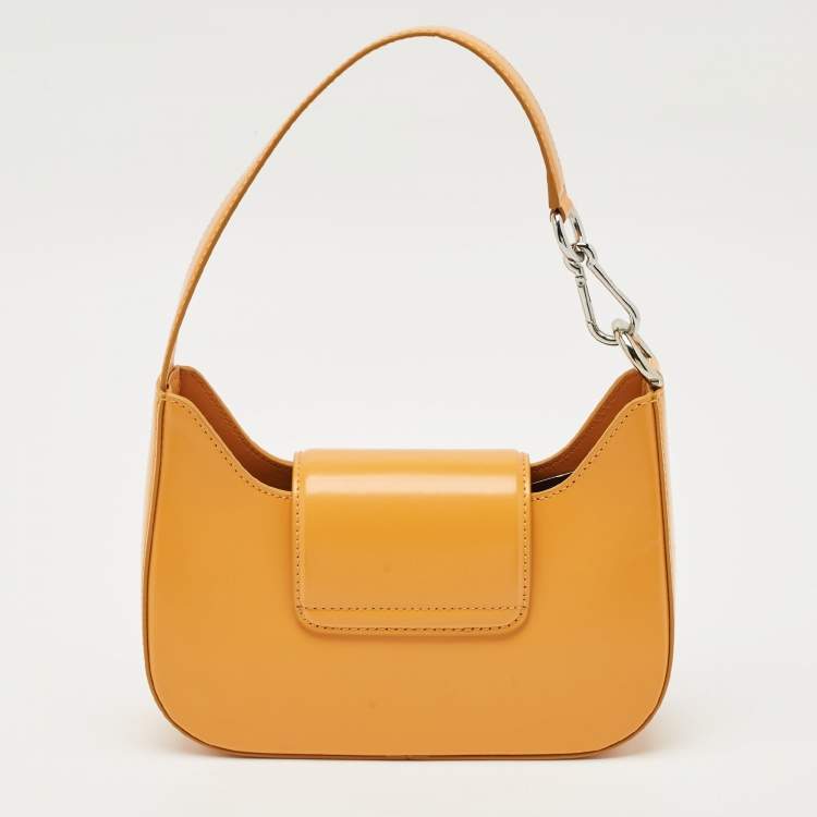 Pre Owned Lancel Dark Yellow Brushed Leather Sixtine Shoulder Bag