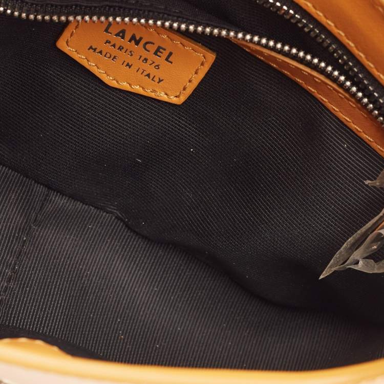 Pre Owned Lancel Dark Yellow Brushed Leather Sixtine Shoulder Bag