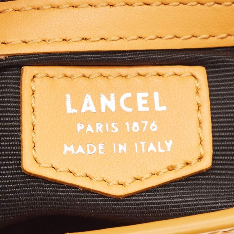 Pre Owned Lancel Dark Yellow Brushed Leather Sixtine Shoulder Bag