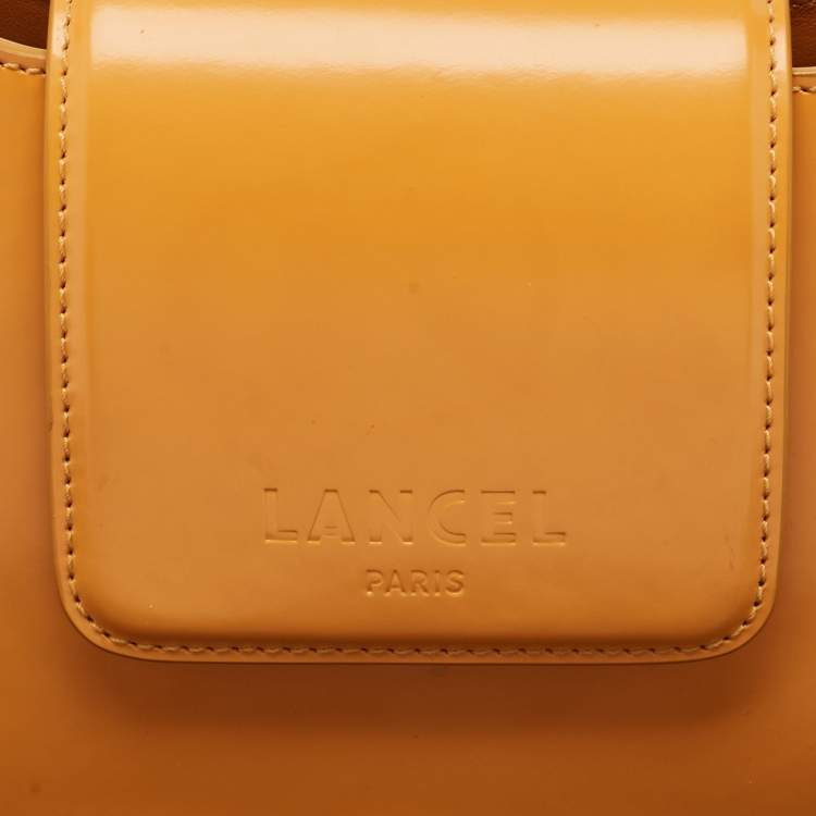 Pre Owned Lancel Dark Yellow Brushed Leather Sixtine Shoulder Bag