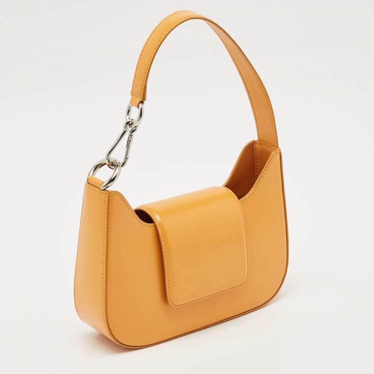 Pre Owned Lancel Dark Yellow Brushed Leather Sixtine Shoulder Bag