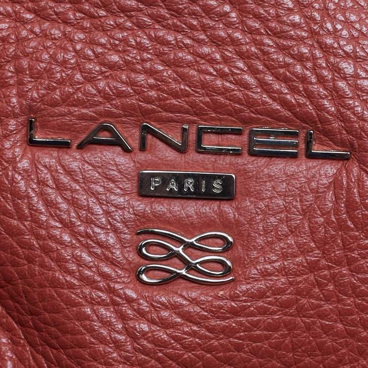 Pre Owned Lancel Orange Coral Leather Special Edition Premiere Flirt Bucket Bag