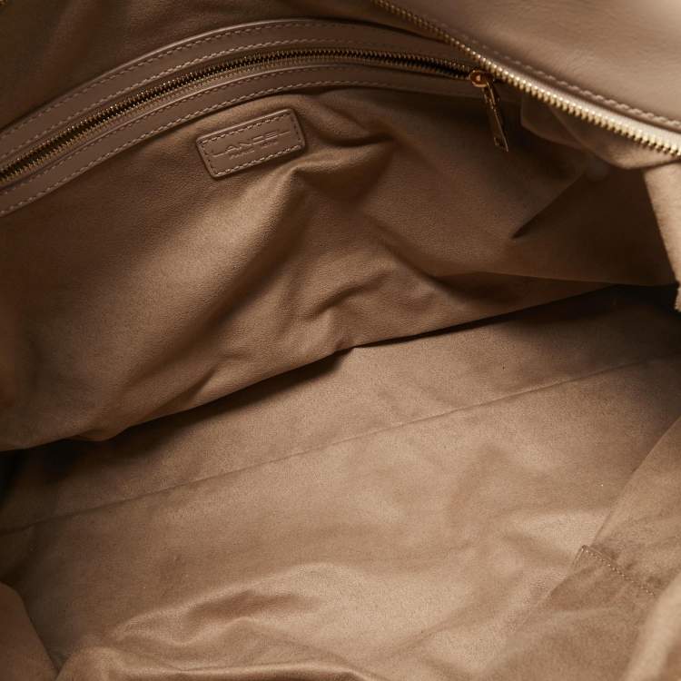 Pre Owned Lancel Beige Leather Boston Weekender Bag