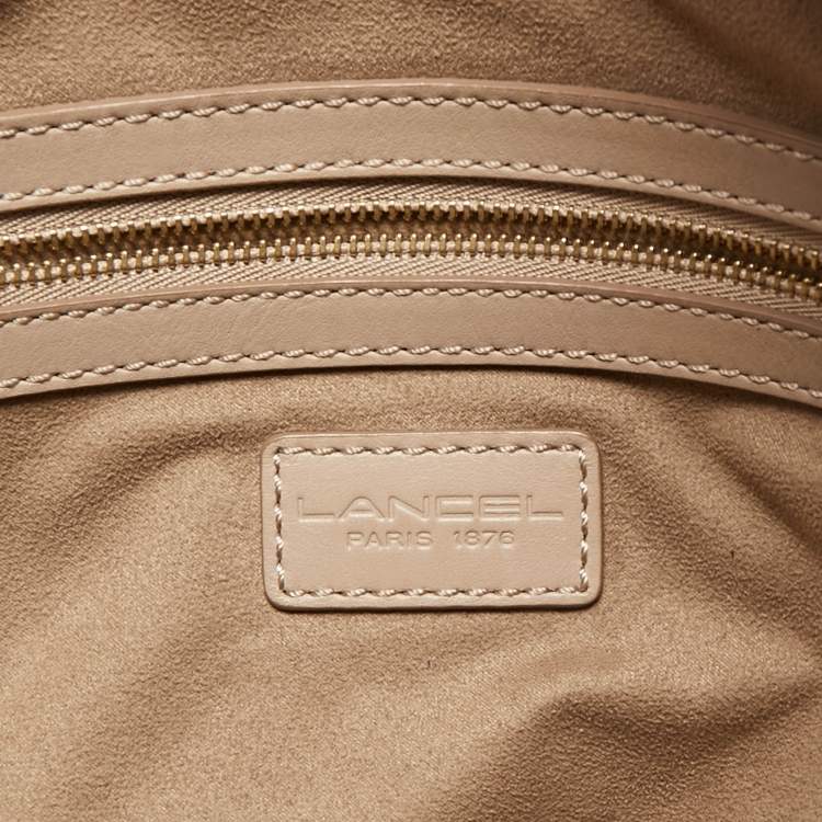 Pre Owned Lancel Beige Leather Boston Weekender Bag