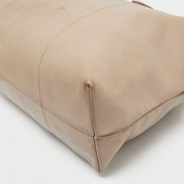 Pre Owned Lancel Beige Leather Boston Weekender Bag