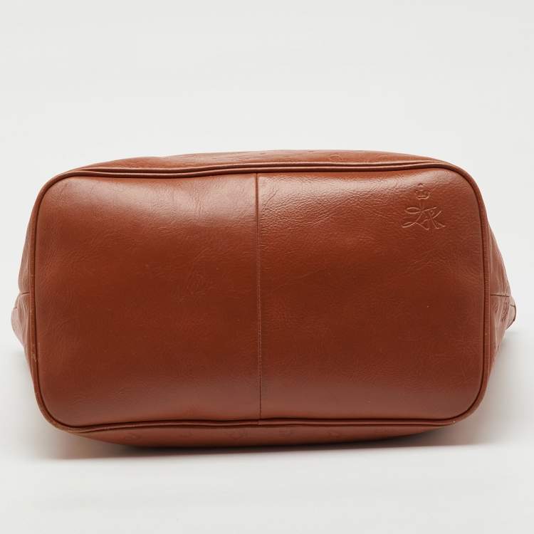 Pre Owned Lancel Brown Embossed Leather Daligramme Dali Fun Tote