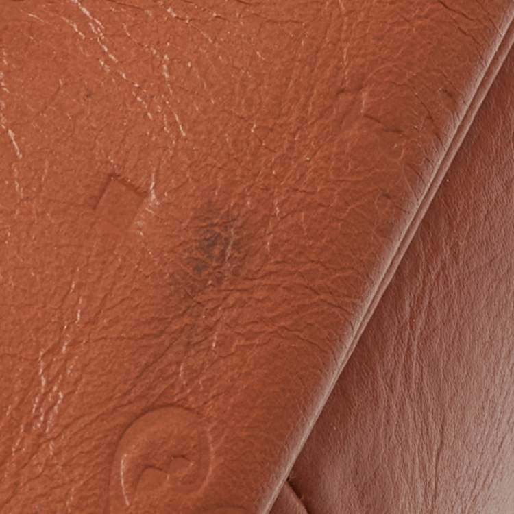 Pre Owned Lancel Brown Embossed Leather Daligramme Dali Fun Tote