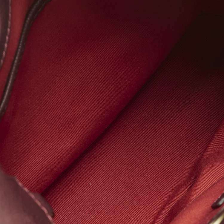 Pre Owned Lancel Burgundy Leather Le Huit Drawstring Bucket Bag