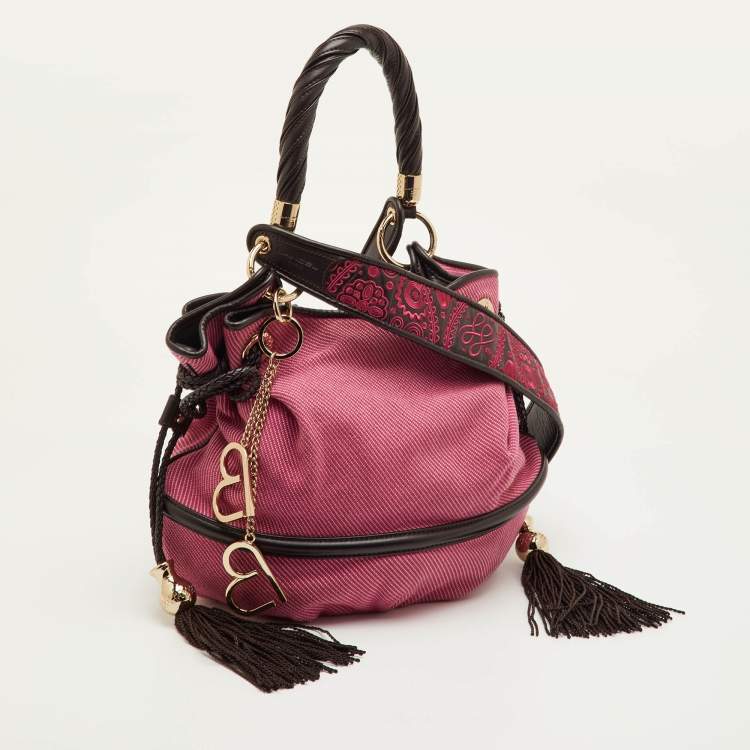 مملوكة مسبقًا Lancel Le Brigitte Bardot Pink/Brown Fabric and Leather Hobo