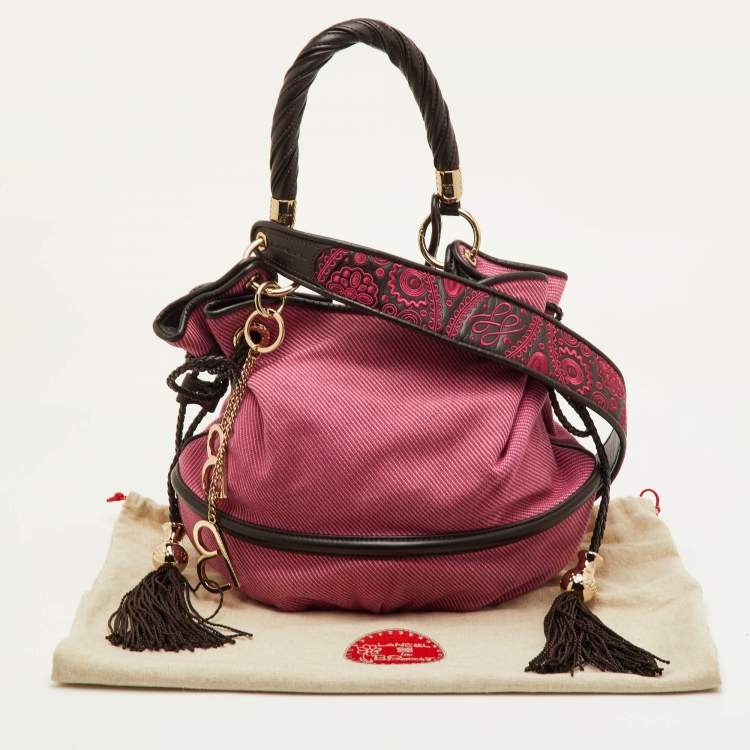 مملوكة مسبقًا Lancel Le Brigitte Bardot Pink/Brown Fabric and Leather Hobo