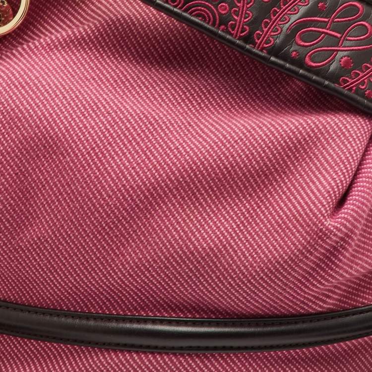 مملوكة مسبقًا Lancel Le Brigitte Bardot Pink/Brown Fabric and Leather Hobo