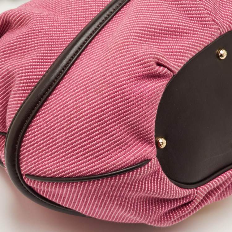 مملوكة مسبقًا Lancel Le Brigitte Bardot Pink/Brown Fabric and Leather Hobo