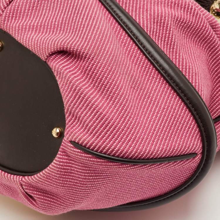 مملوكة مسبقًا Lancel Le Brigitte Bardot Pink/Brown Fabric and Leather Hobo