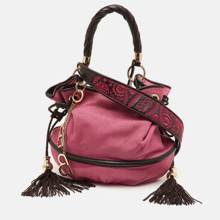 مملوكة مسبقًا Lancel Le Brigitte Bardot Pink/Brown Fabric and Leather Hobo
