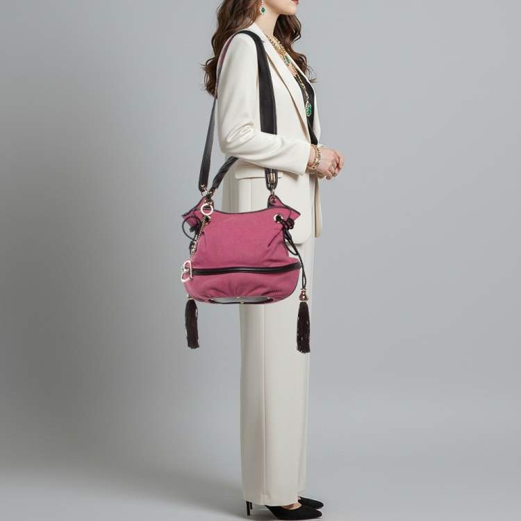 مملوكة مسبقًا Lancel Le Brigitte Bardot Pink/Brown Fabric and Leather Hobo