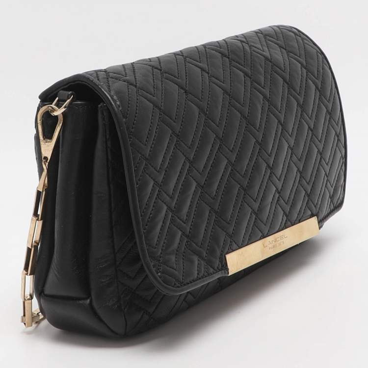 Pre Owned Lancel Black Quilted Leather Chain Shoulder Bag