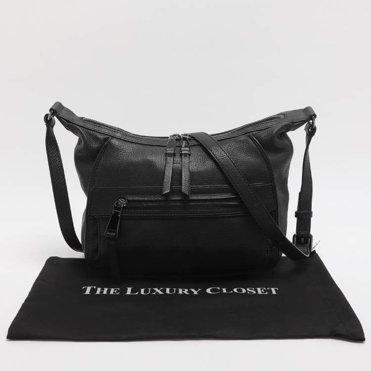 Pre Owned Lancel Black Leather Crossbody Bag