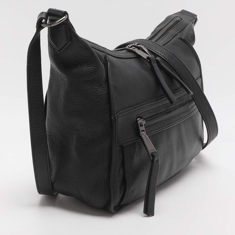 Pre Owned Lancel Black Leather Crossbody Bag