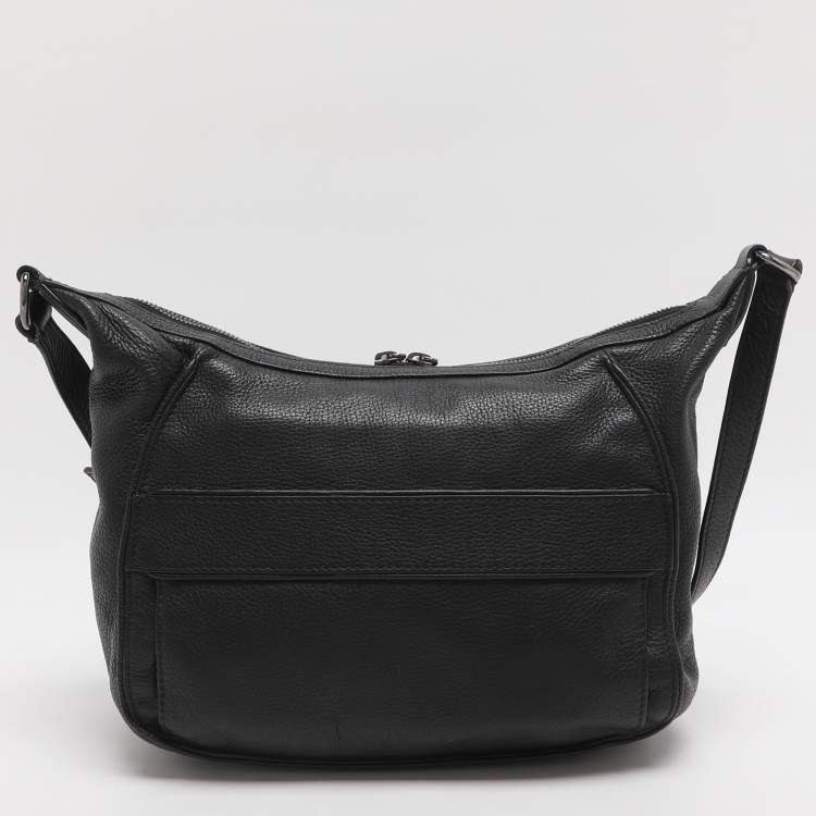 Pre Owned Lancel Black Leather Crossbody Bag