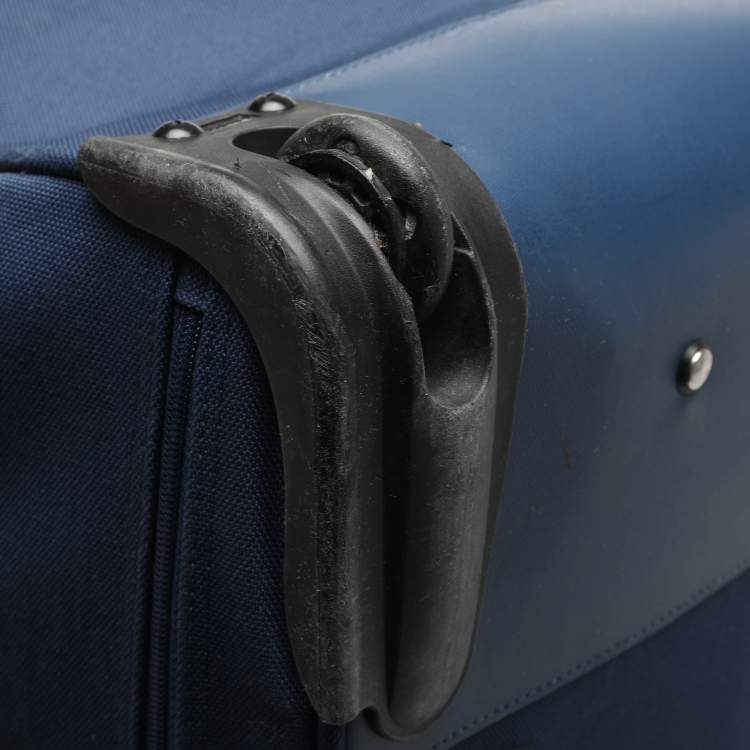 Pre Owned حقيبة الأمتعة لانسيل زرقاء من نسيج الباليستيك والجلد بعجلات