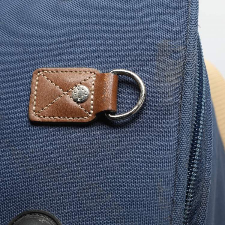 Pre Owned حقيبة الأمتعة لانسيل زرقاء من نسيج الباليستيك والجلد بعجلات