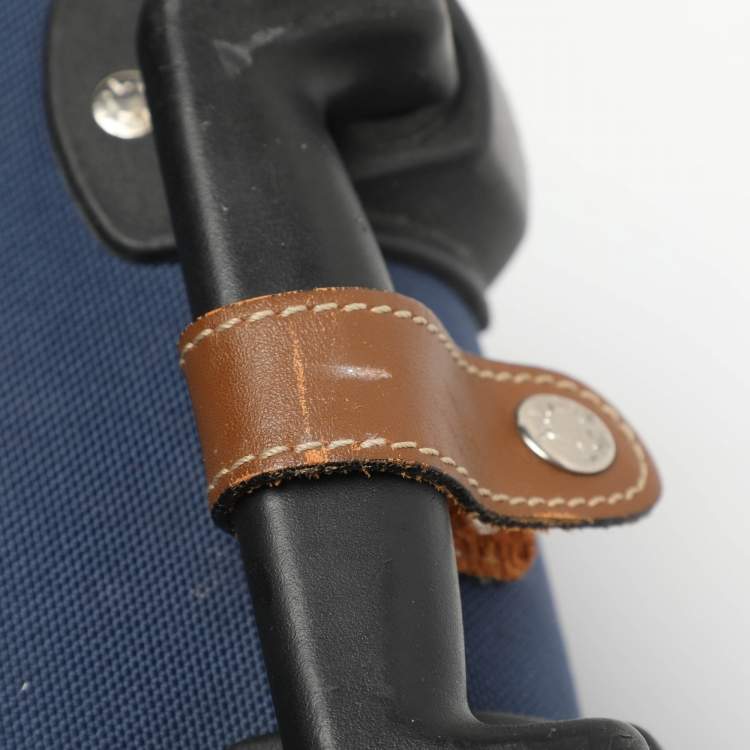 Pre Owned حقيبة الأمتعة لانسيل زرقاء من نسيج الباليستيك والجلد بعجلات